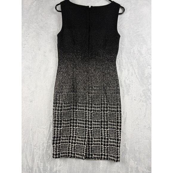 Talbots Wool Blend Houndstooth Sheath Dress | Size 2 | Classic Black & Gray - Picture 2 of 7